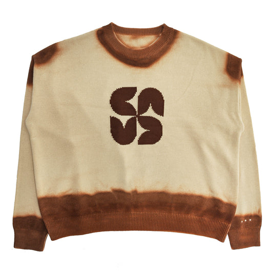 Knitted sweater "PILOU-PILOU" (Brown/Cream)
